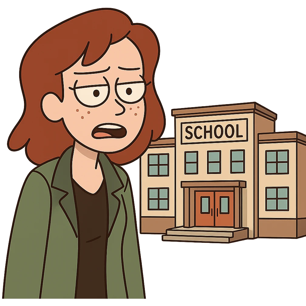 flat toon style school building emoji