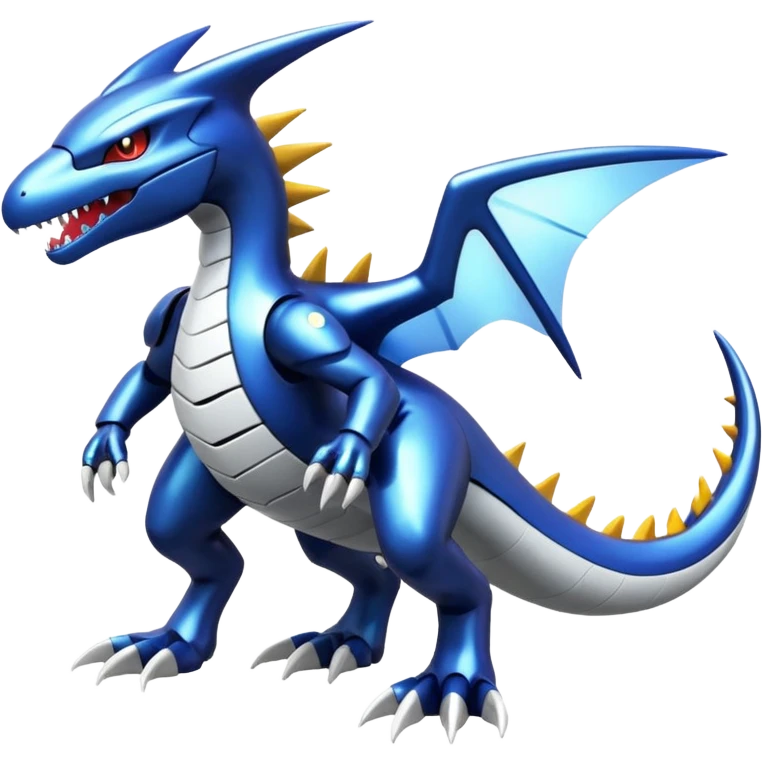 Shiny futuristic Cyber-Kyurem-Garchomp-Latios-Lugia-Fakémon-hybrid-creature (full body)  emoji