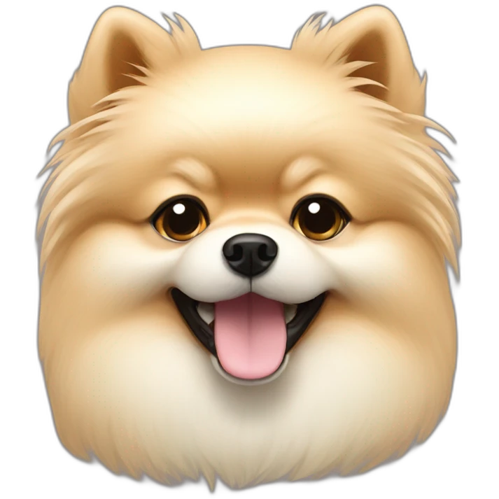 Crying cream color pomeranian emoji