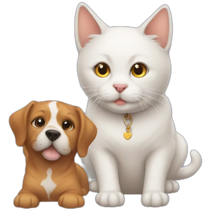 Cat with dog emoji