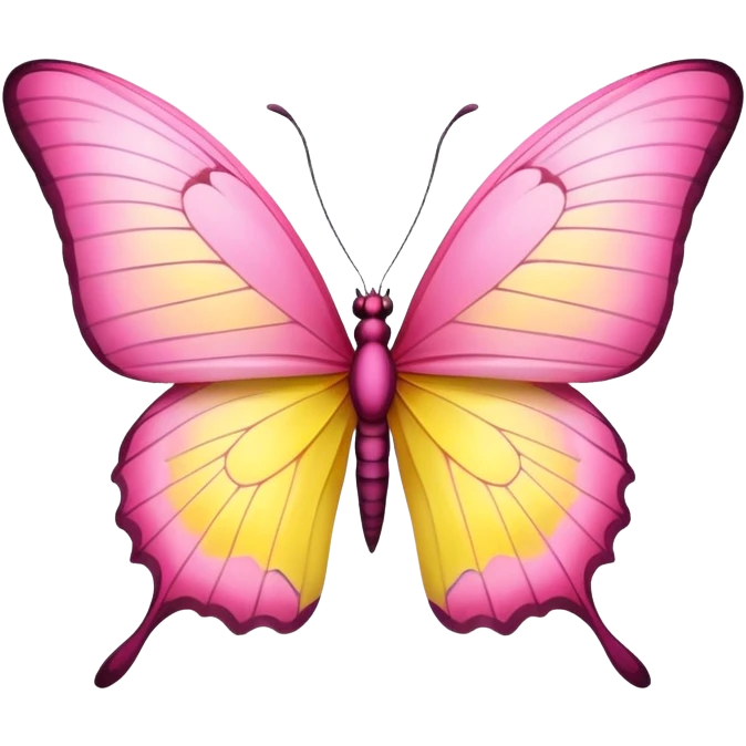 Butterfly pink and yellow  emoji