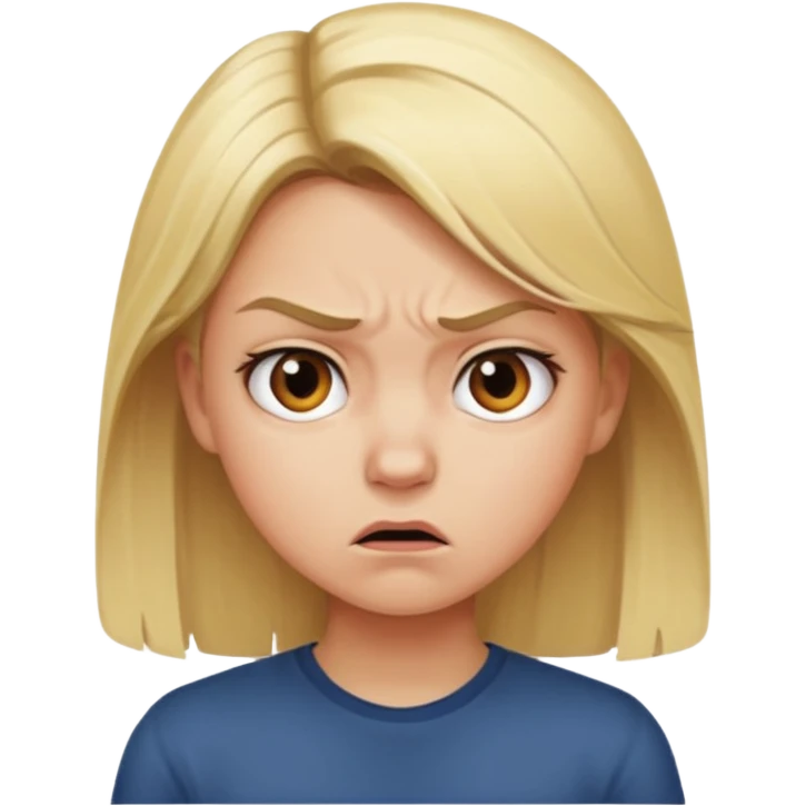 fai una ragazza bionda visibilmente offesa ed arrabbiata che guarda da un’altra parte  emoji