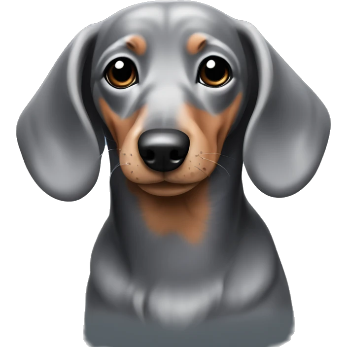 Grey and black dachshund  emoji