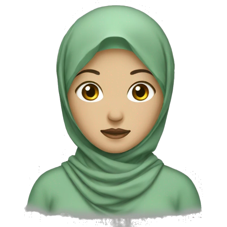 muted green asian hijab emoji