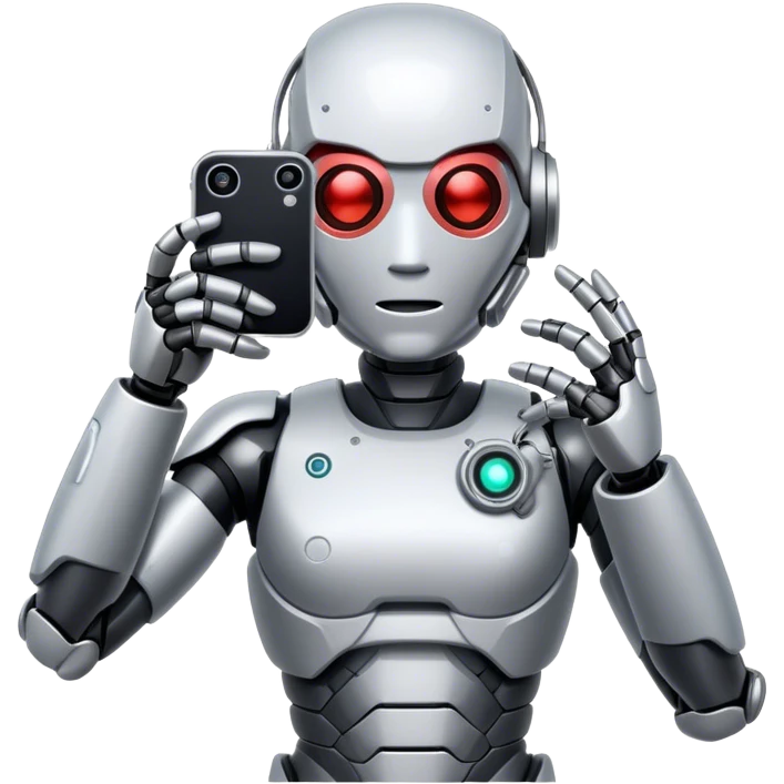 cyborg taking a picture emoji