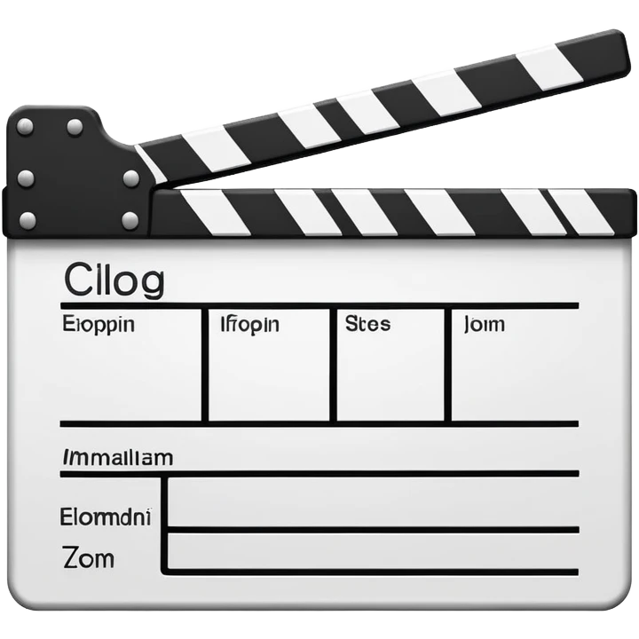extreme minimalism clapperboard, single line drawing, barely recognizable outline emoji