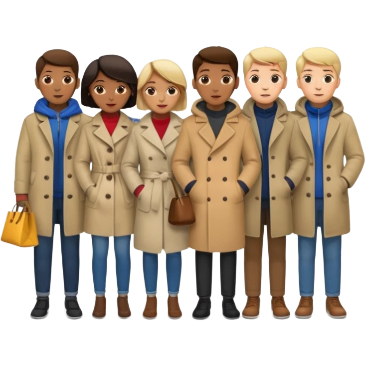 people waiting to enter a store without bags emoji