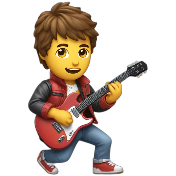 Marty McFly playing guitar emoji