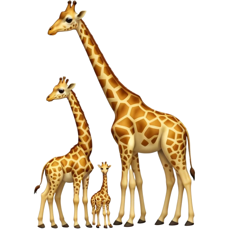 High resolution giraffe with its baby emoji