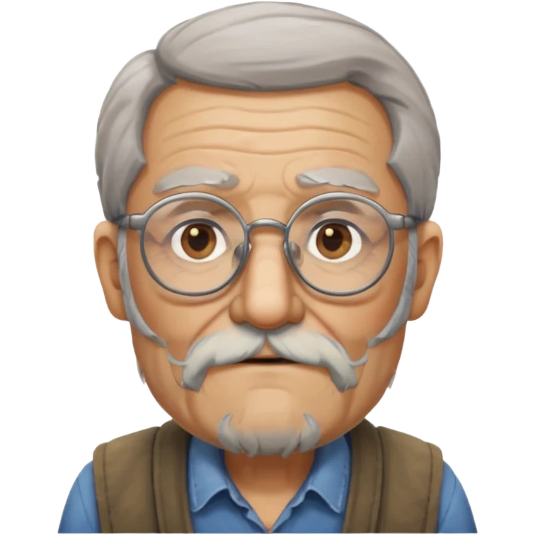 A nomadic old man wearing glasses emoji