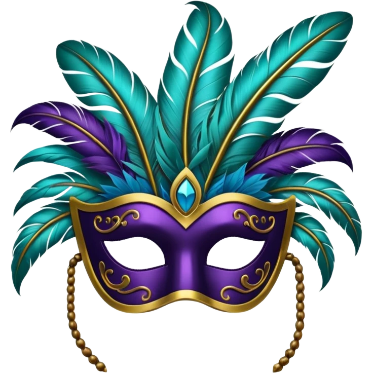
masquerade mask with feathers emoji