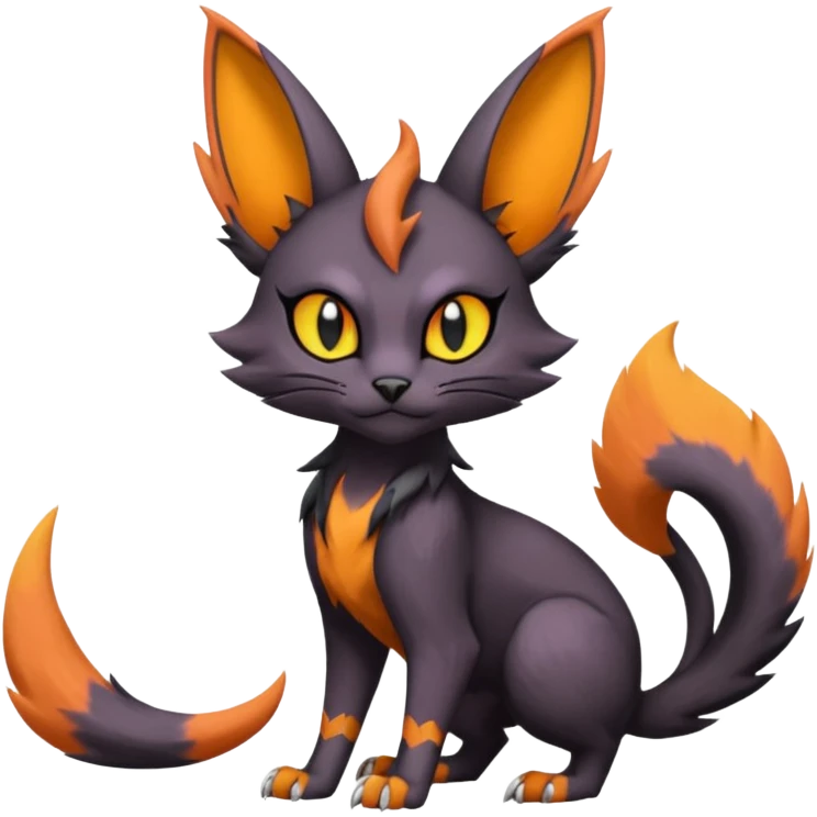 Black edgy Noivern-Noibat-Purloin-Torracat-Lykoi-Caracal-cat-Fakemon-fusion-hybrid-creature emoji