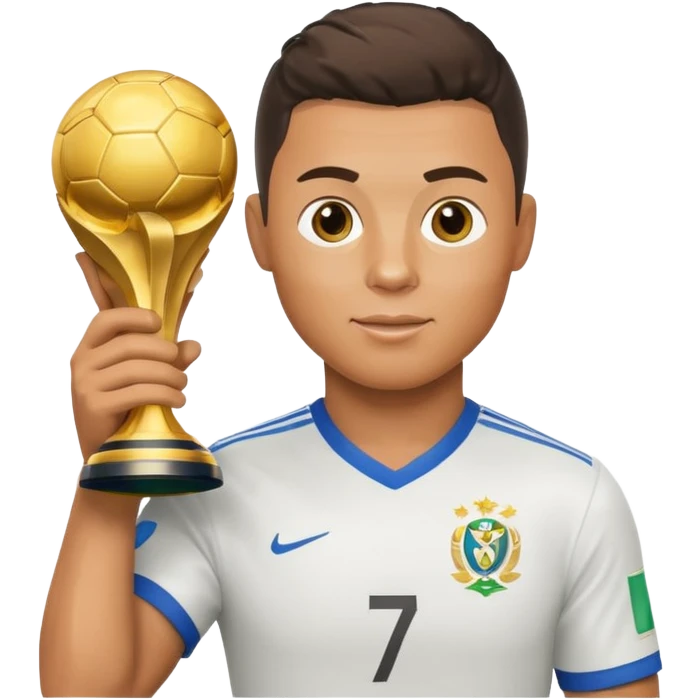 Ronaldo with a world cup  emoji