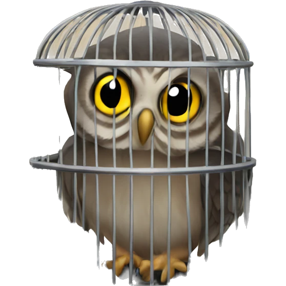 Owl in a cage held by kendrick lamar emoji