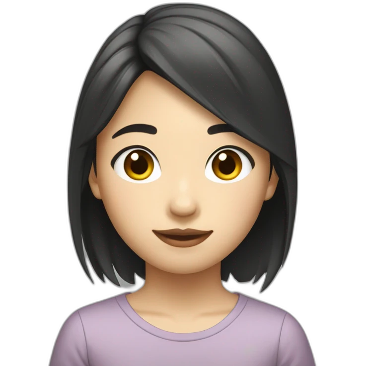 Adolescente asiatique cheveux noirs peau claire emoji