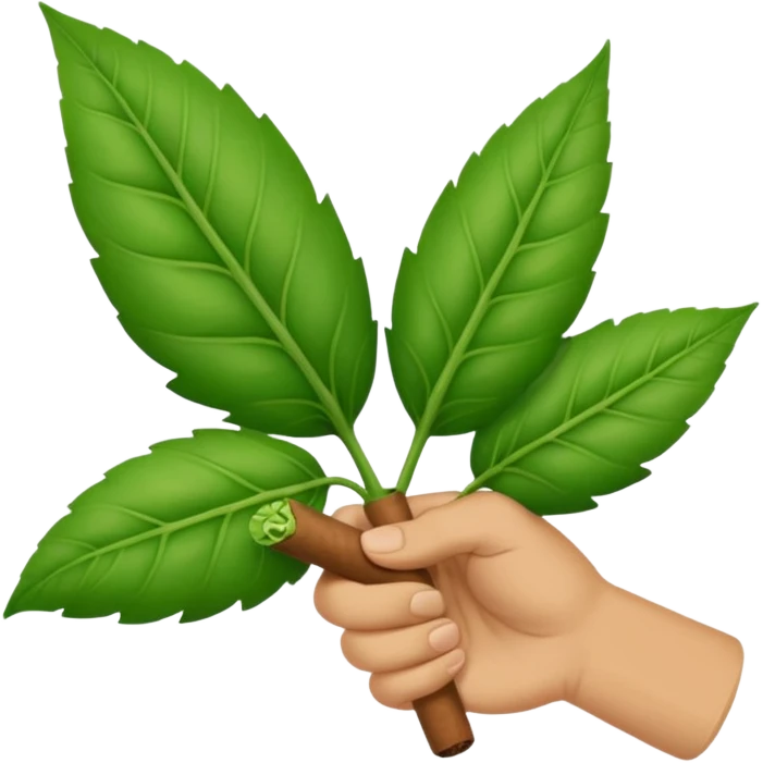 Hand emoji holding blunt emoji