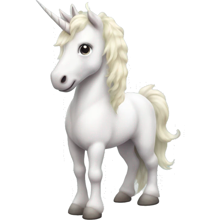 Fullbody four-legged White unicorn with pastel color mane  emoji