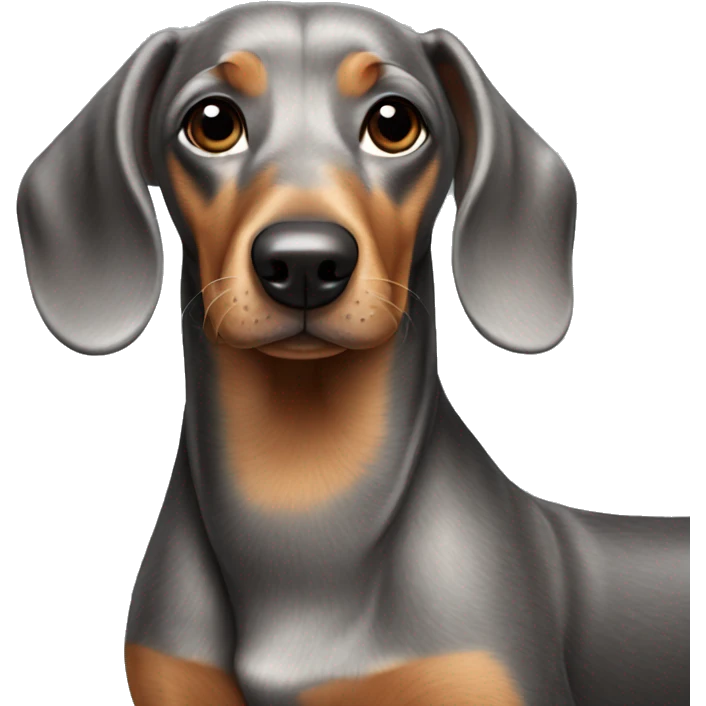 Grey and tan sausage dog emoji
