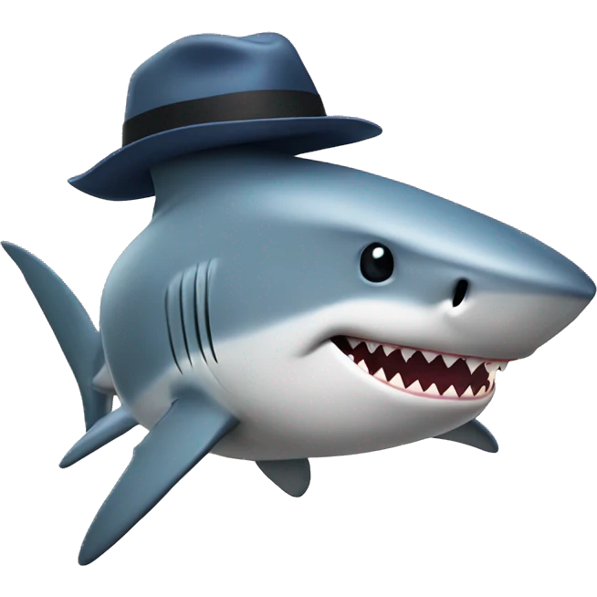 Shark with hat emoji