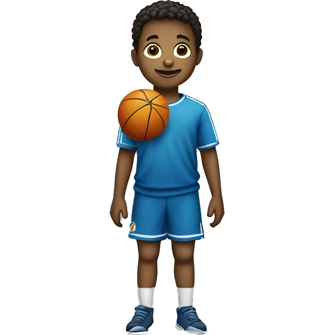 Niño con un infla balones emoji