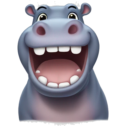 Hippo smiling emoji