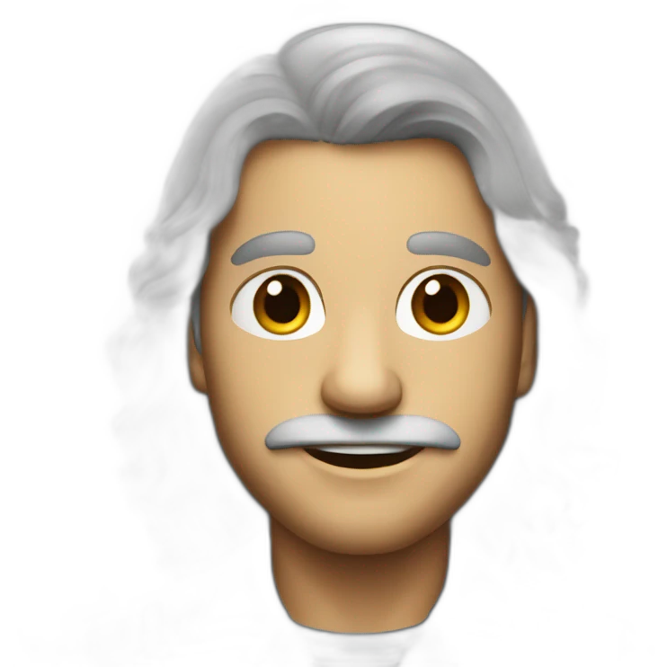 smart man with long hair as a pilot emoji