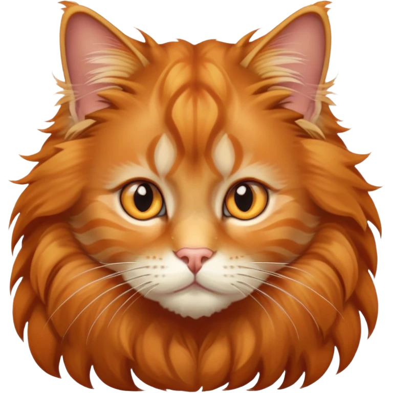 orange tabby maine coon cat with fluffy mane emoji
