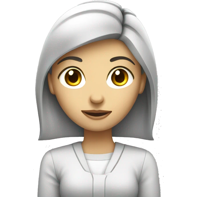 disciplinary white female student writing emoji