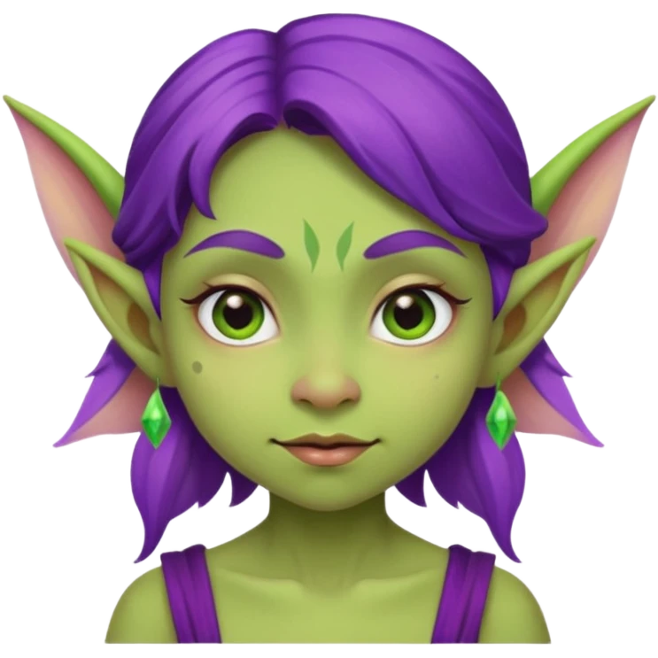ugly purple green girl fairy goblin  emoji