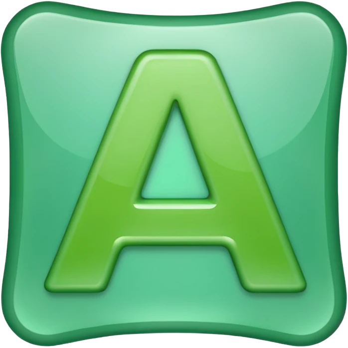 make emolji letter a in light Green color emoji