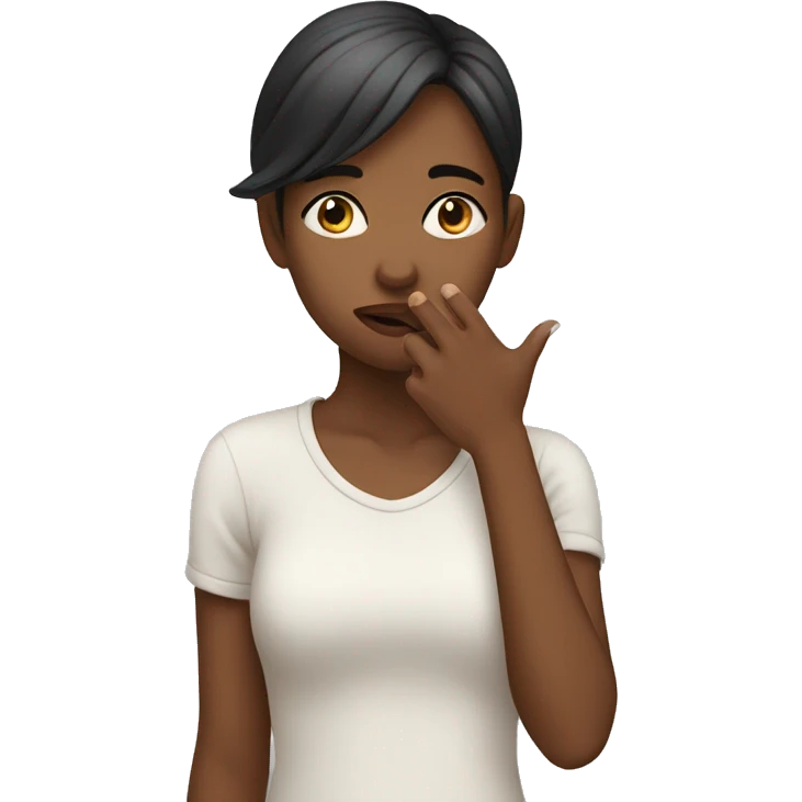 Girl with her hand over her mouth  emoji
