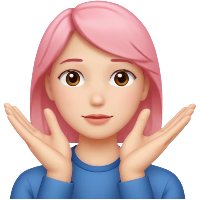 blushing with fingers emoji