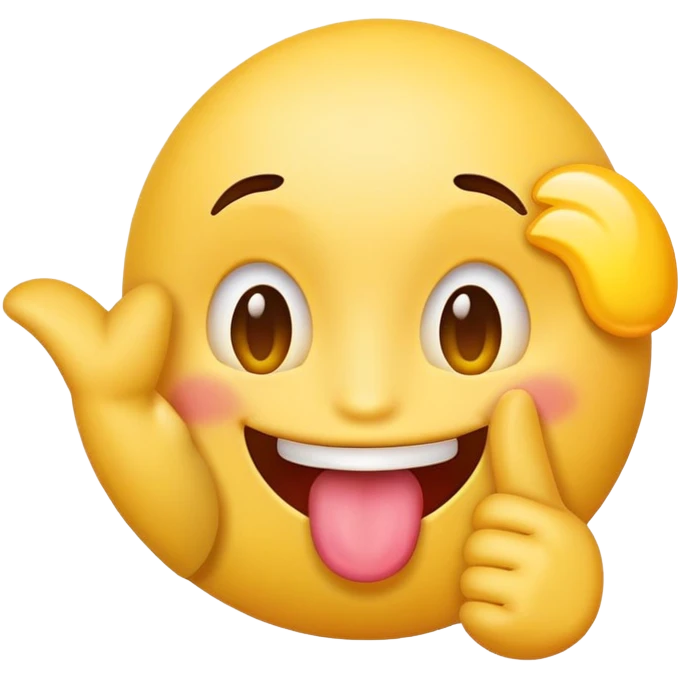 a emoji stiking their tongue and a hand on it  emoji