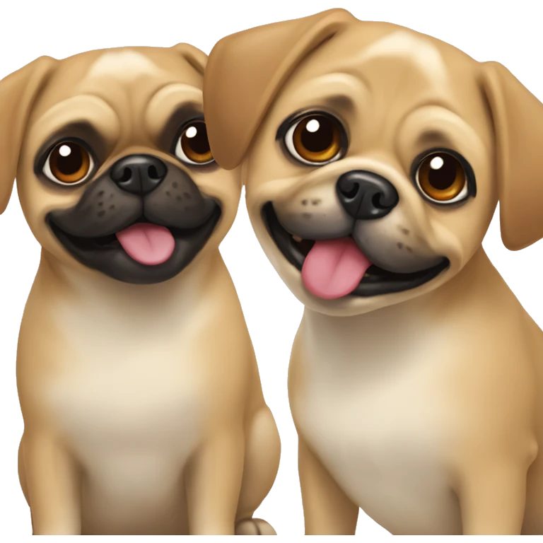 Two happy pugaliers  emoji