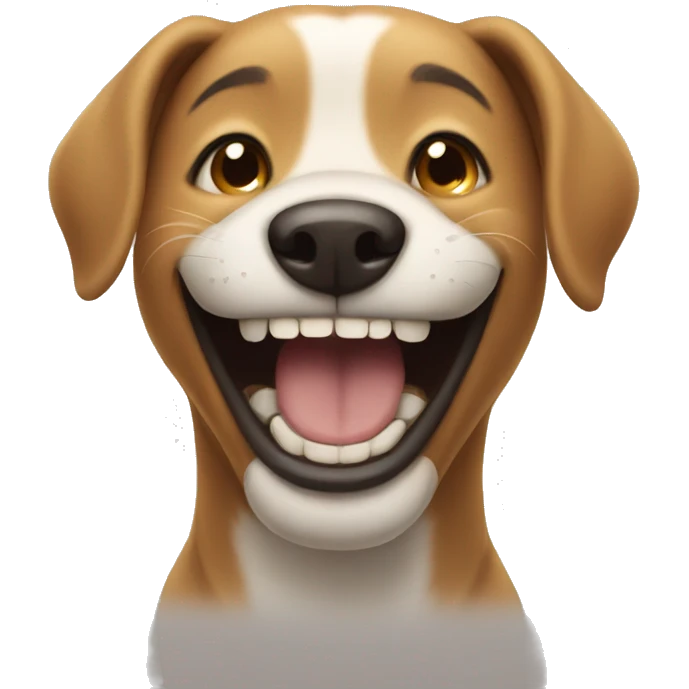 dog laughing emoji
