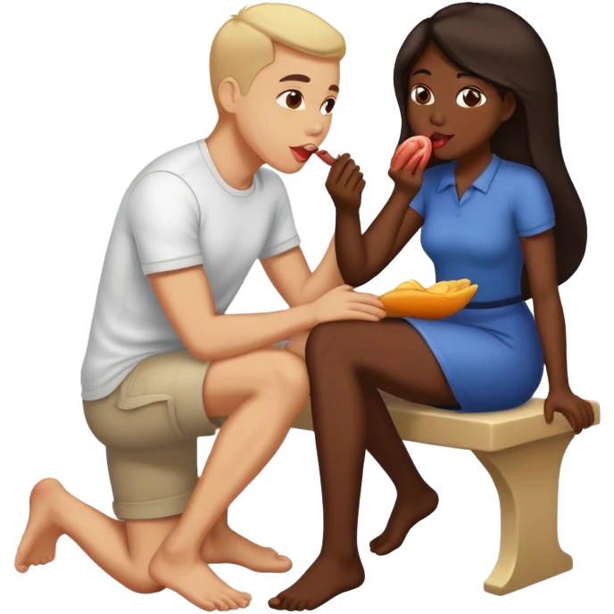 Men licking women feet emoji