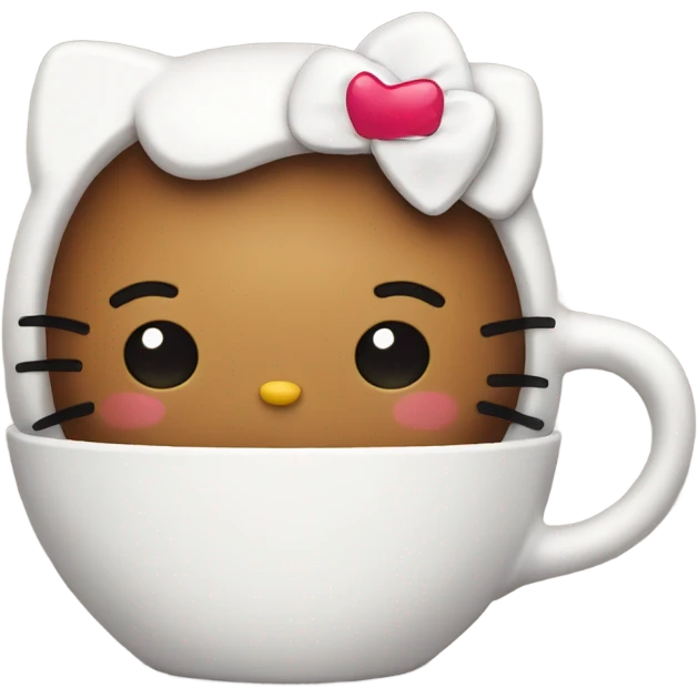 Hello kitty drinking coffee emoji