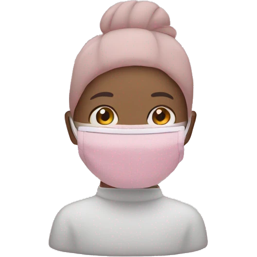 Pink fabric face mask emoji