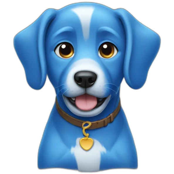 Blue dog emoji