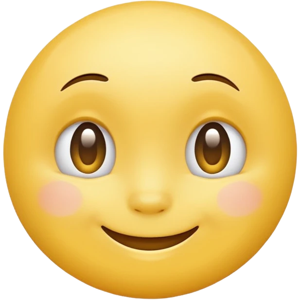 Emoji, yellow round smiling face, shy expression emoji