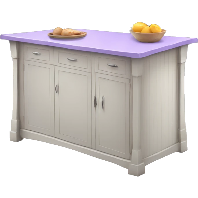 Realistic lavender kitchen counter island. emoji