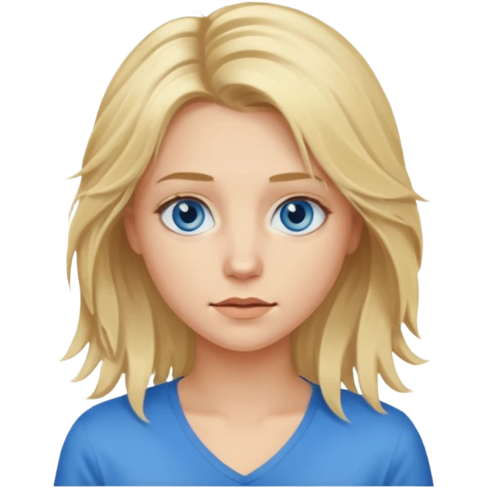 young blonde disheveled hair woman  emoji