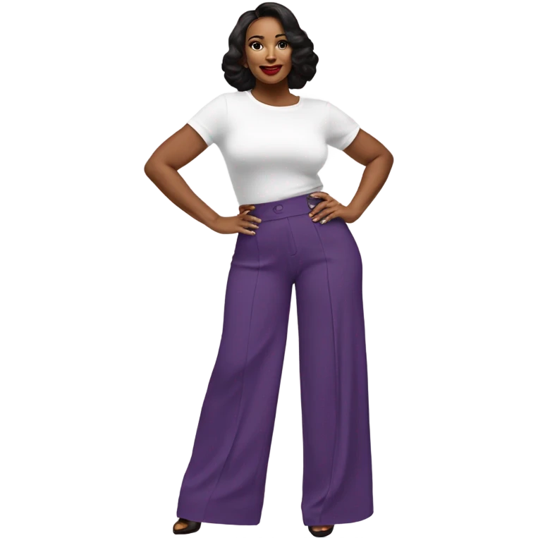 Realistic isolated pair of high waist long wide leg dressy casual pants in purple emoji
