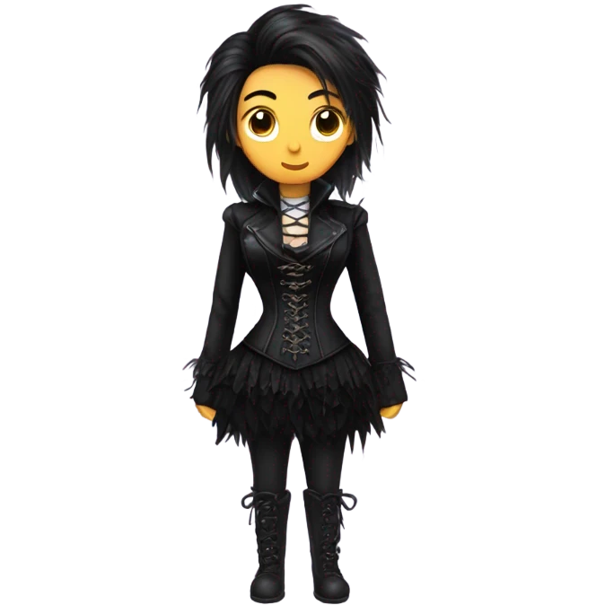 gothic black ponyhair jacket corset  emoji