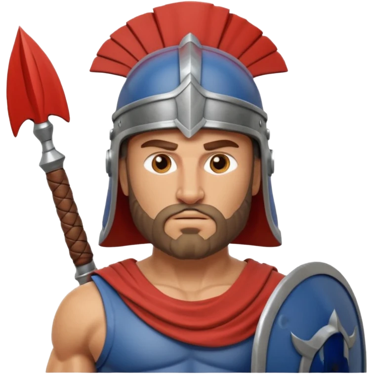crea a un guerrero griego estoico, muy musculoso 3d, realista emoji
