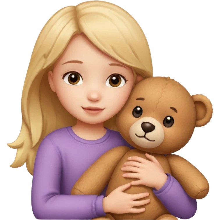 Little girl – hugging a teddy bear.
 emoji