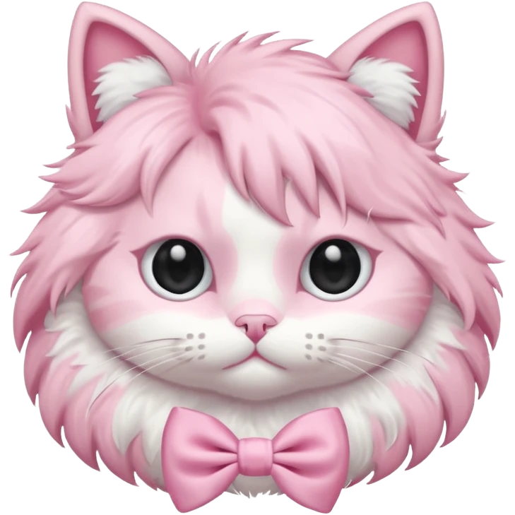 A pastel Pink cat 🐱 with a bow 🎀 emoji