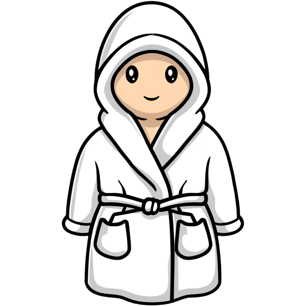 cozy pink fluffy dressing gown with hood emoji