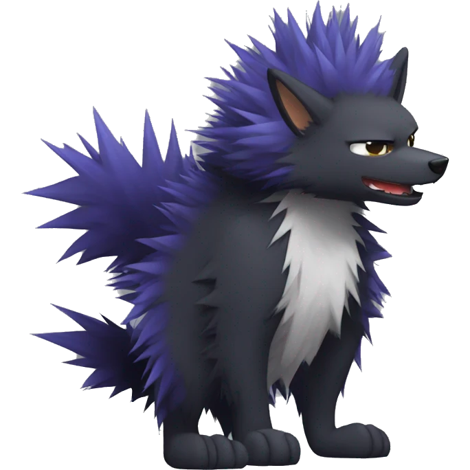 Dark Edgy Cool Fluffy Spiky FurSona Fakemon Full Body emoji