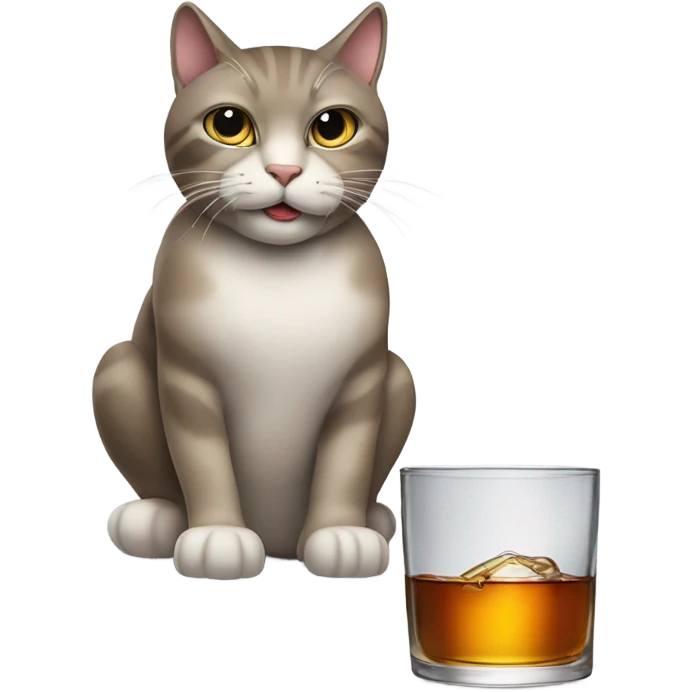 Cat drinking whiskey emoji